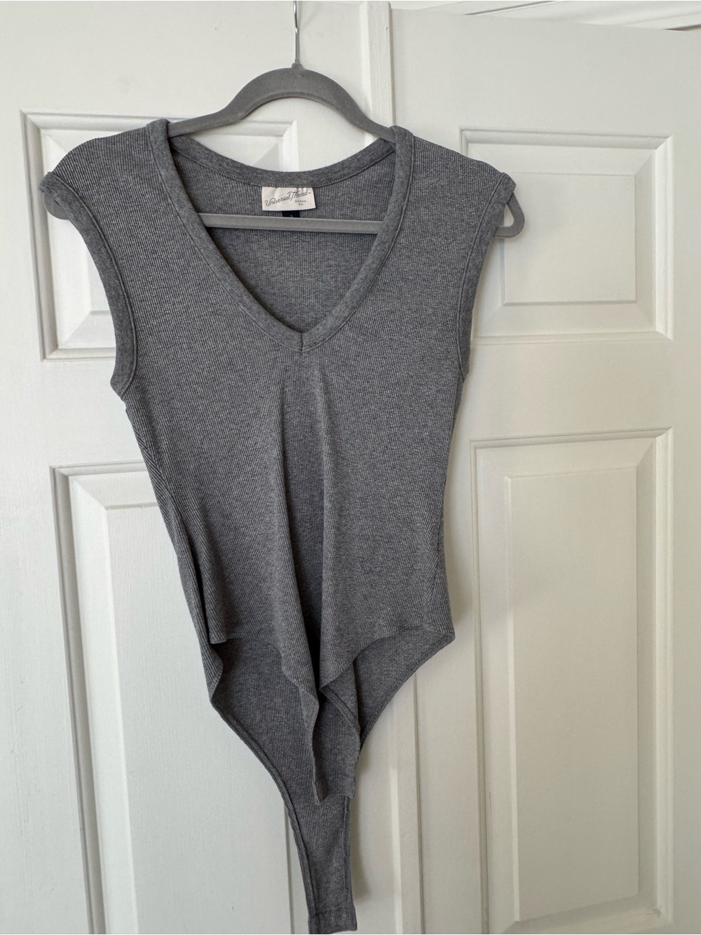 Universal Thread Charcoal Gray V-Neck Sleeveless Bodysuit